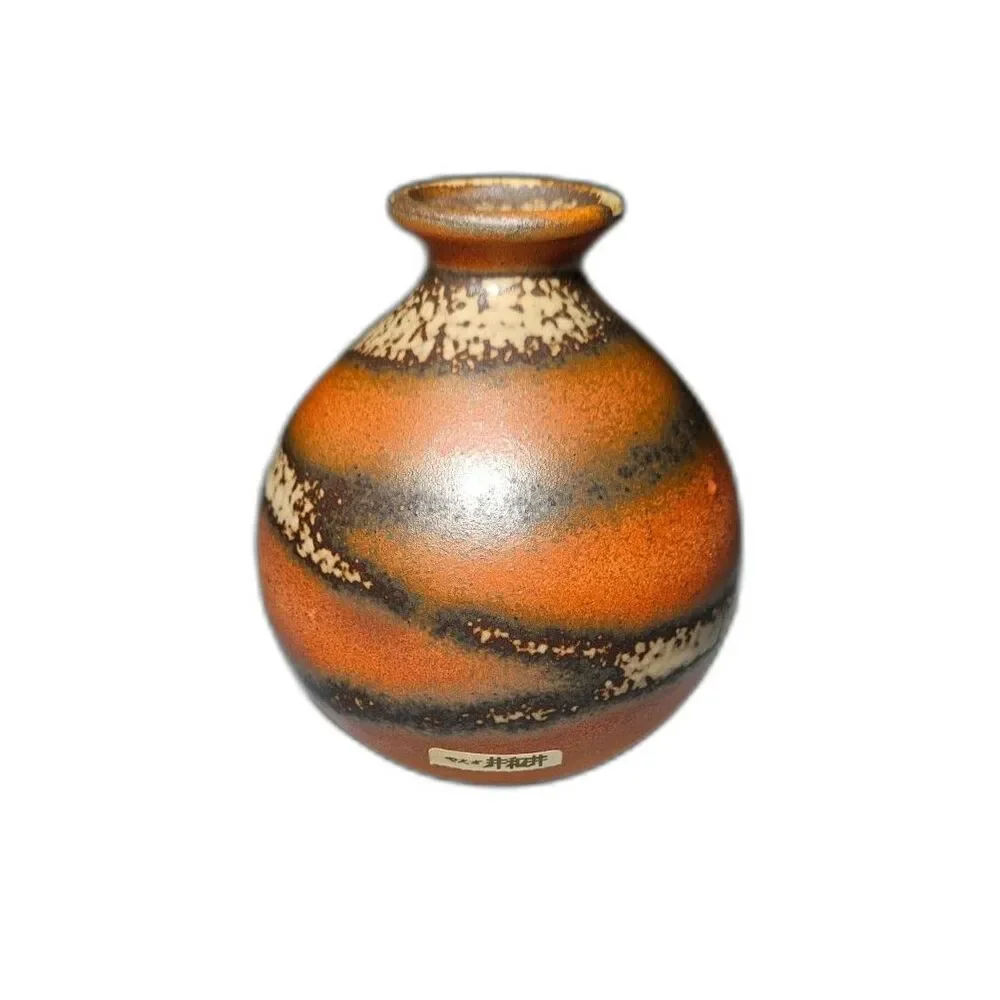 Vintage Japanese Pottery Bud Vase 4.25